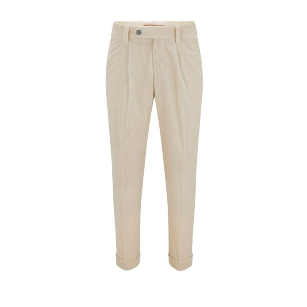 Hugo Unisex Adult Perin Corduroy Pleated Pants / White